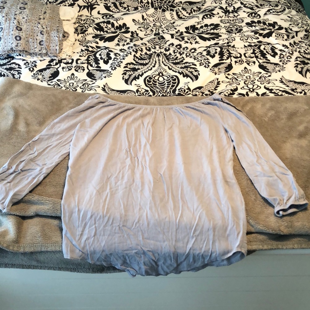 Don’t ask why off the shoulder grey top